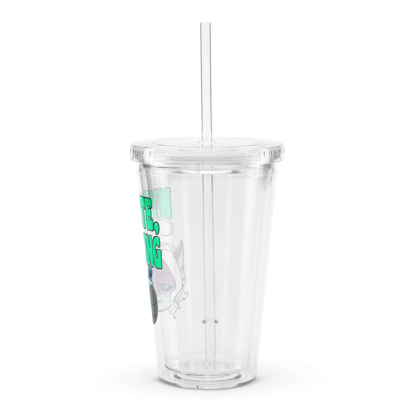 "Hydrate, King" Clear plastic tumbler