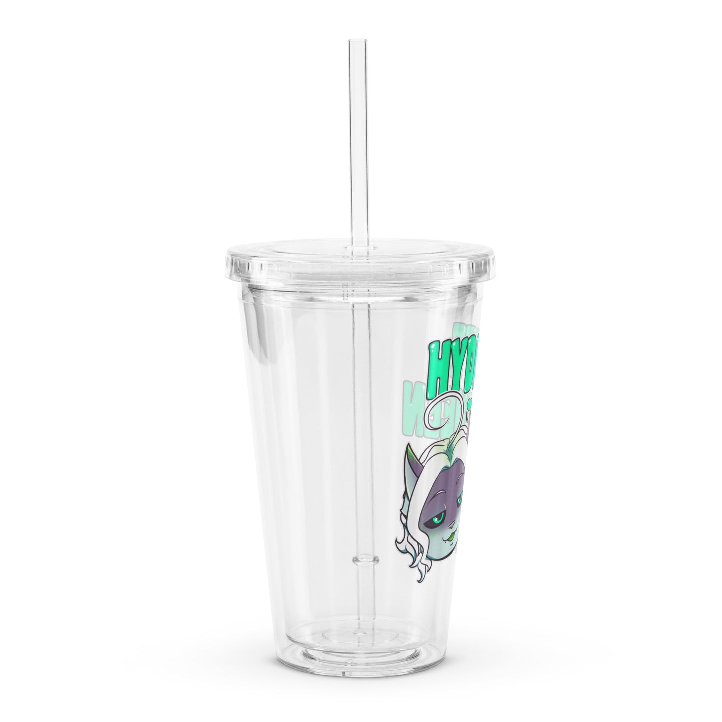 "Hydrate, Queen" Clear plastic tumbler