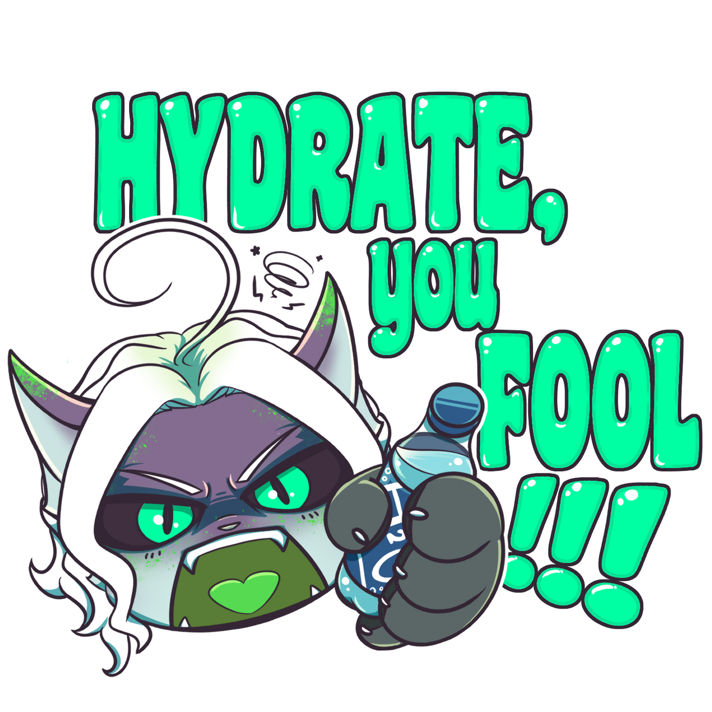 "Hydrate, you Fool!!!" Wide mouth plastic water bottle