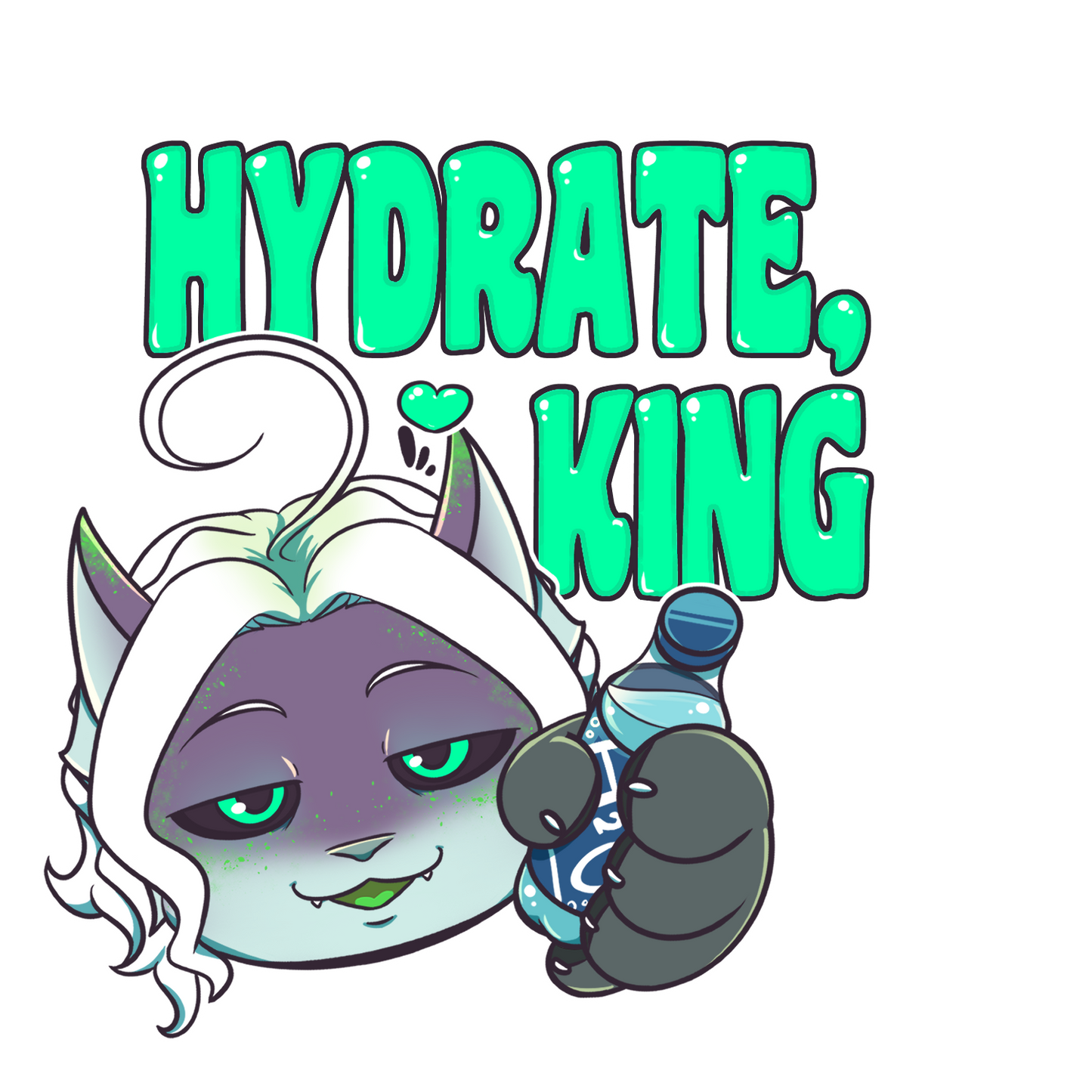 "Hydrate, King" Bubble-free stickers