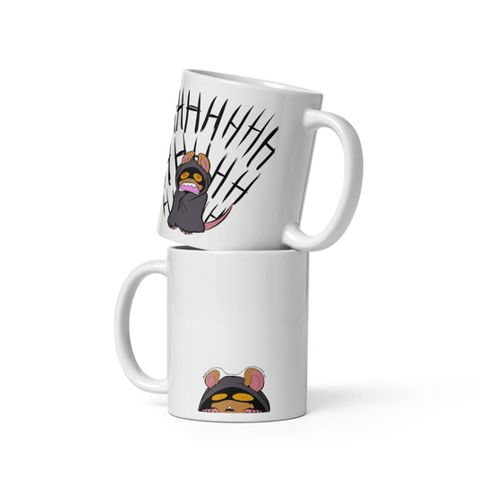 "AHHHH - Screaming Tarsier" White glossy mug