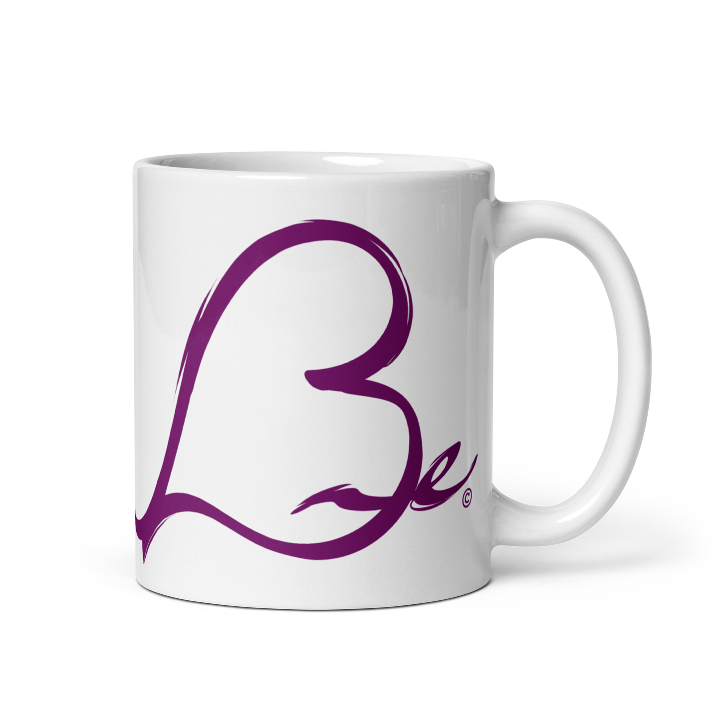 "Be" White glossy mug