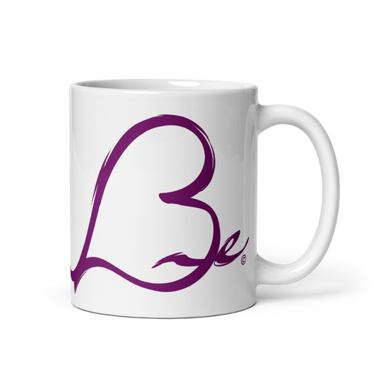 "Be" White glossy mug